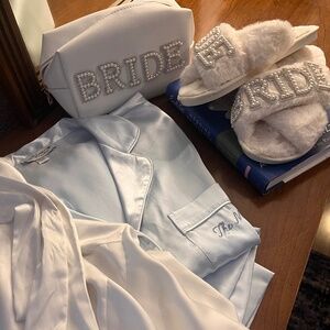 Bridal Starter Pack! In Bloom by Jonquil Satin PJs, robe, and accessories